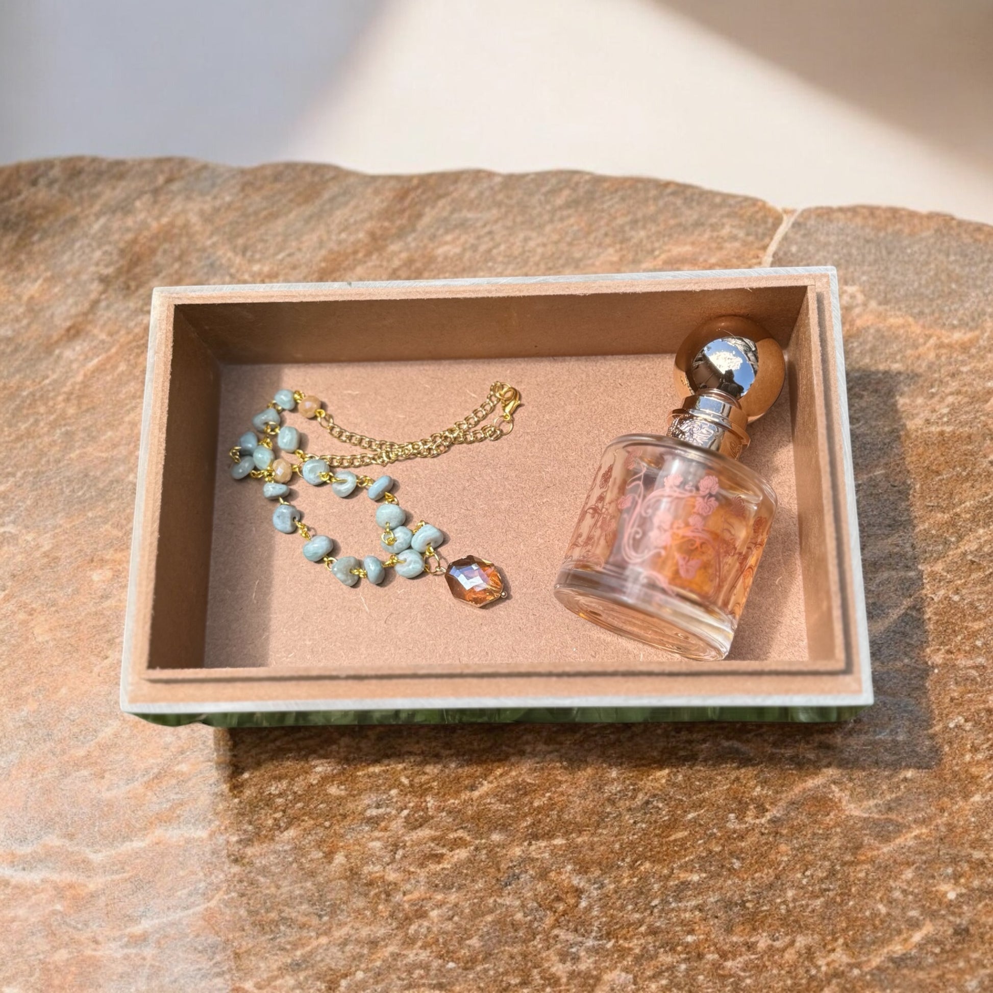 Aqua Quartz & Crystal Pendant Necklace