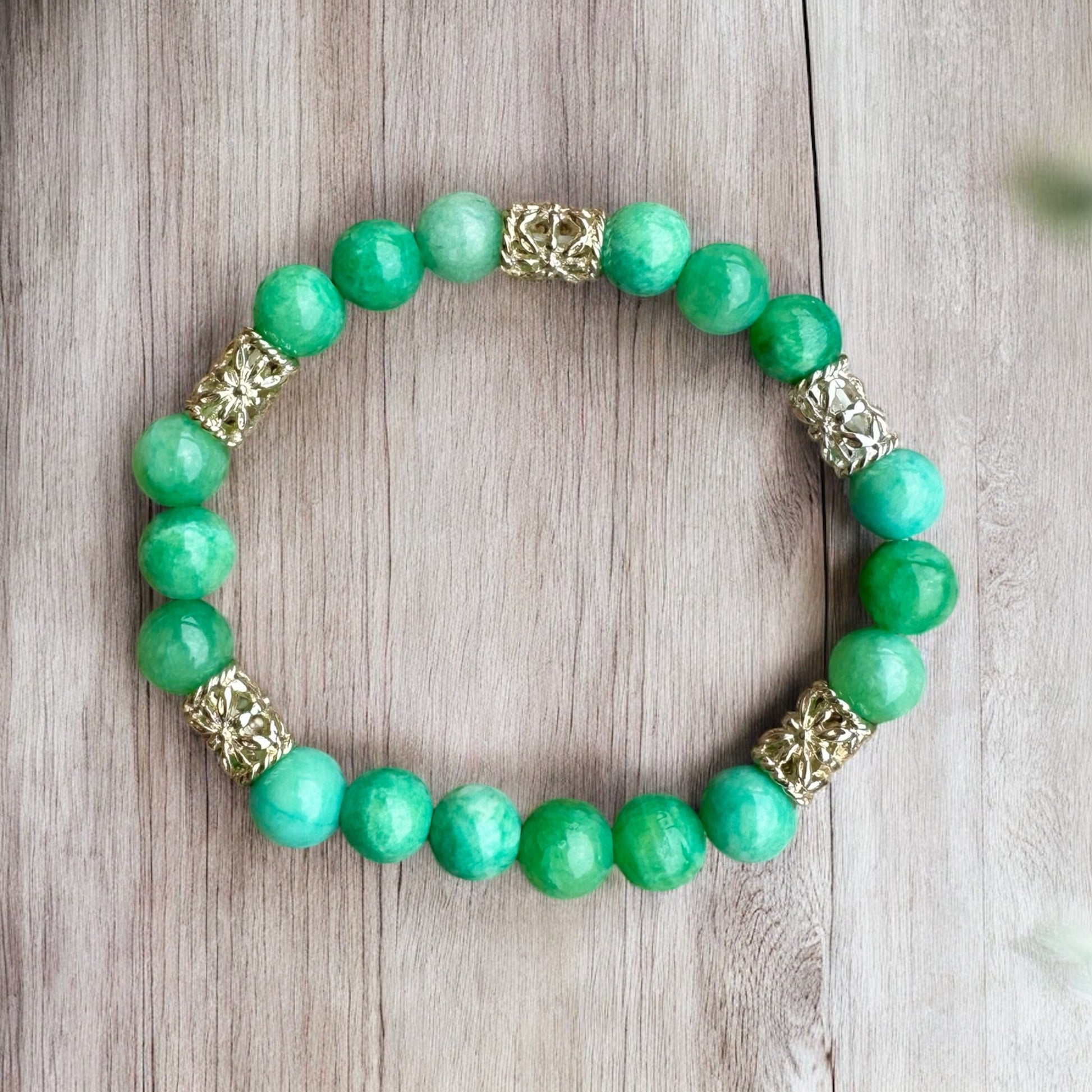 Mint Jade & Quartz Beaded Bracelet