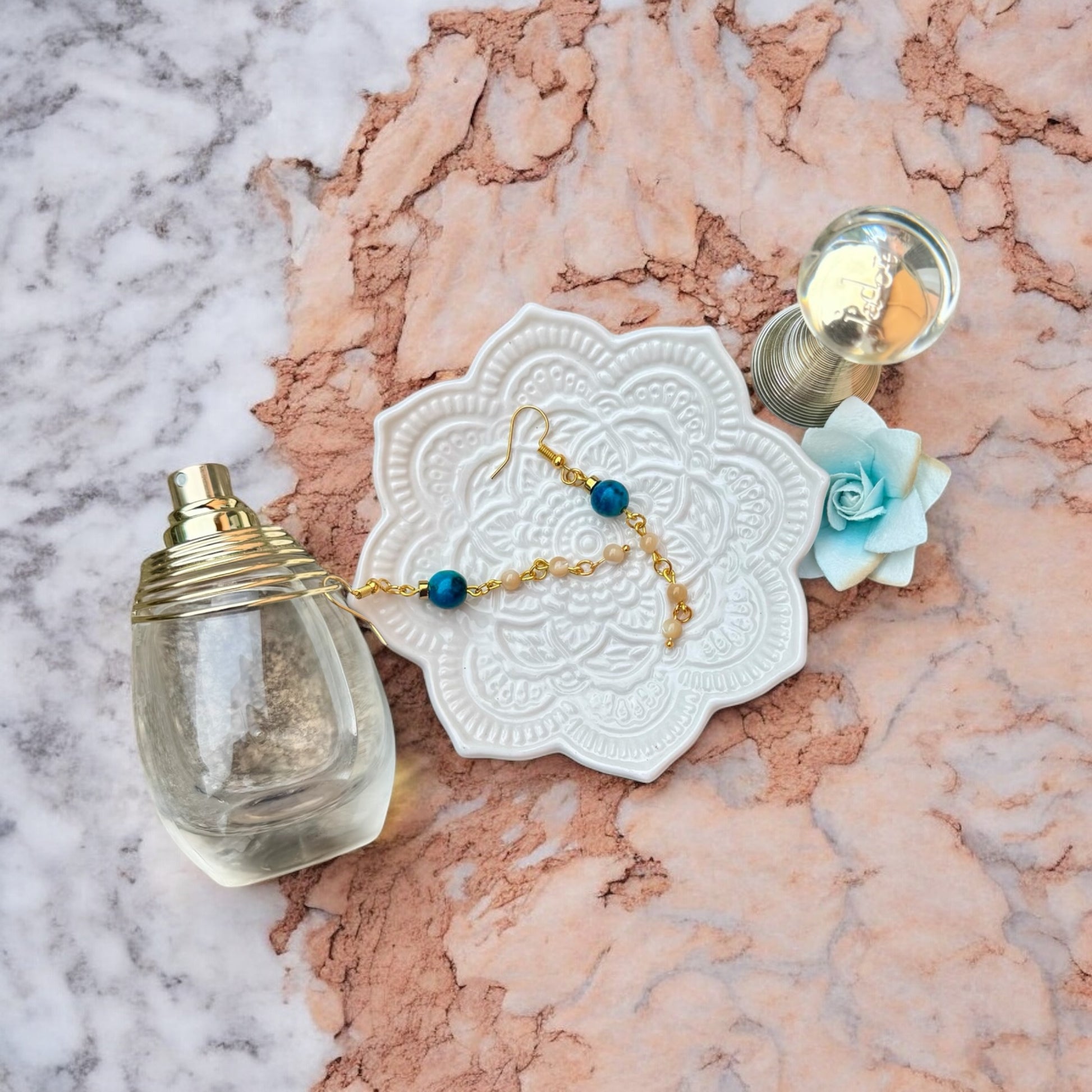 Gemstone blue earrings