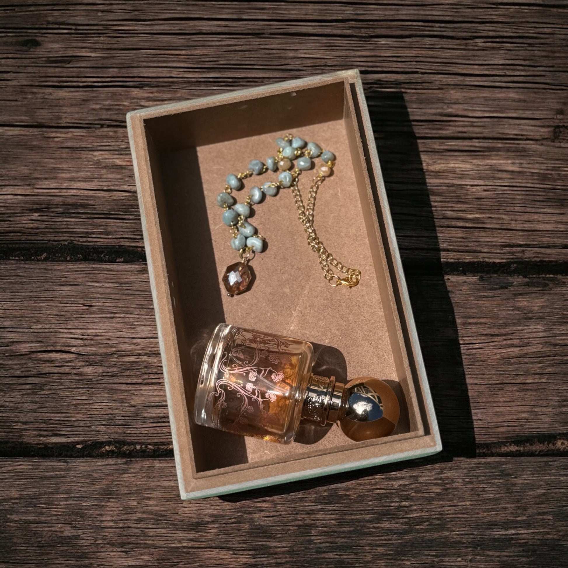 Aqua Quartz & Crystal Pendant Necklace