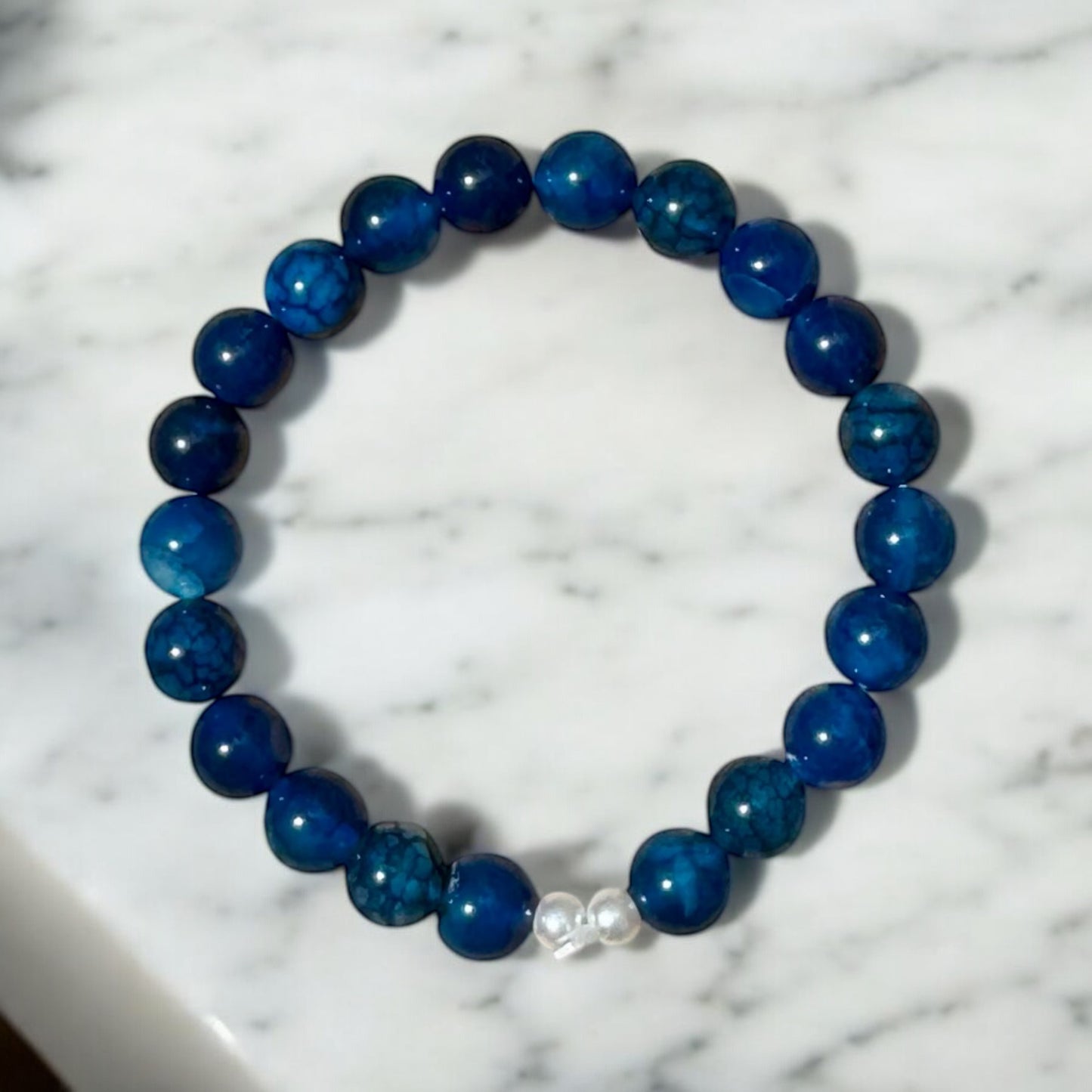 Blue Crackle Agate Bracelet