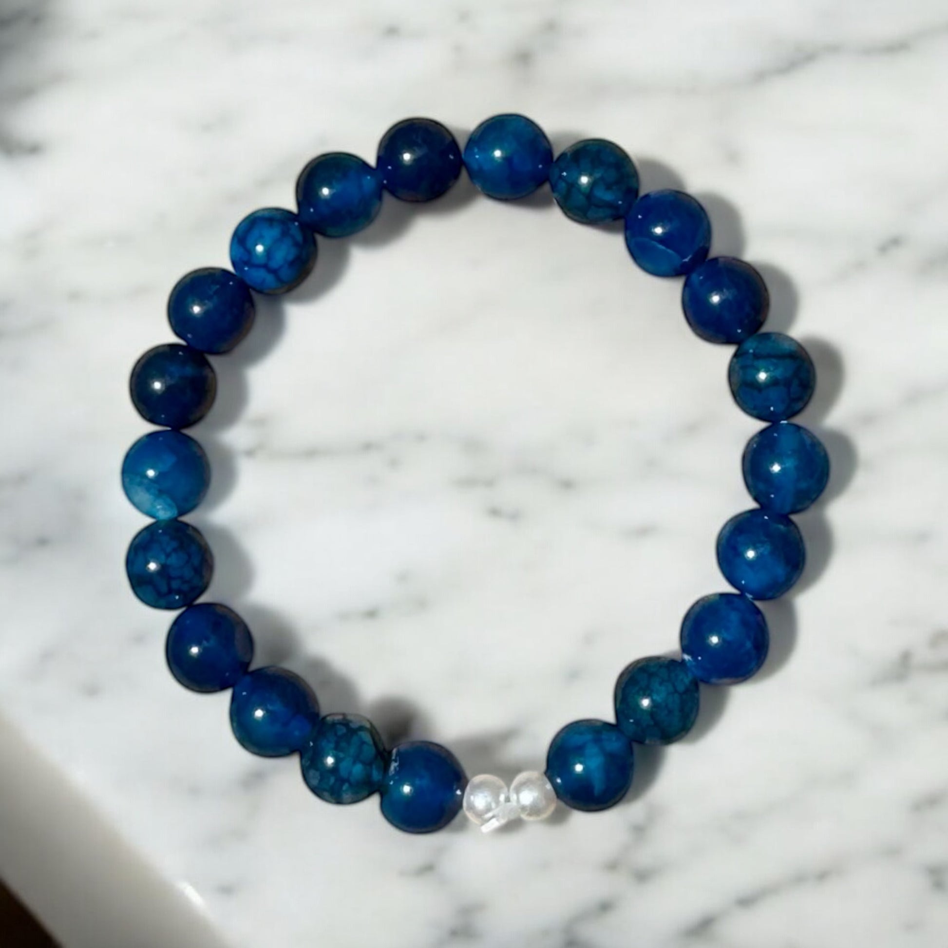 Blue Crackle Agate Bracelet